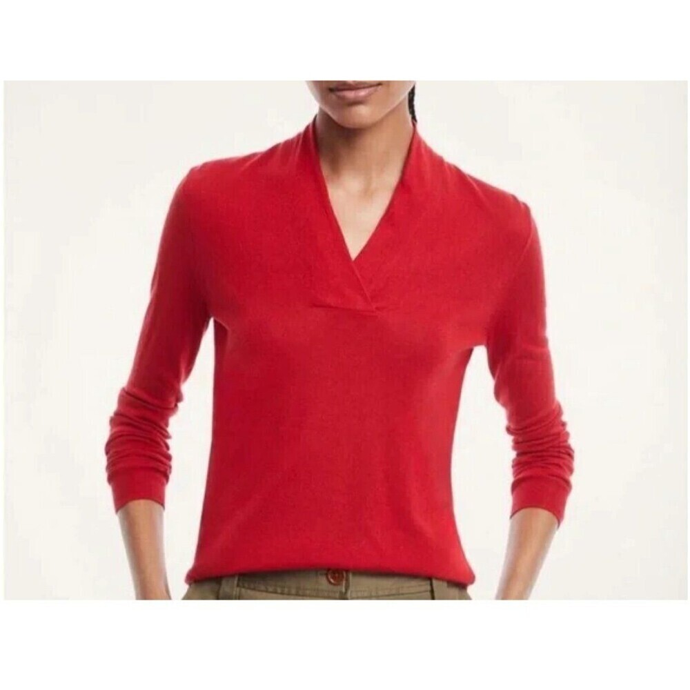 Pendleton Merino Wool Orange Red Shawl-Collar Sweater Size S